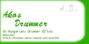akos drummer business card